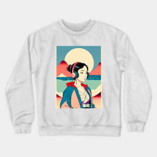 Ukiyo-e Headphone Girl #4 Crewneck Sweatshirt